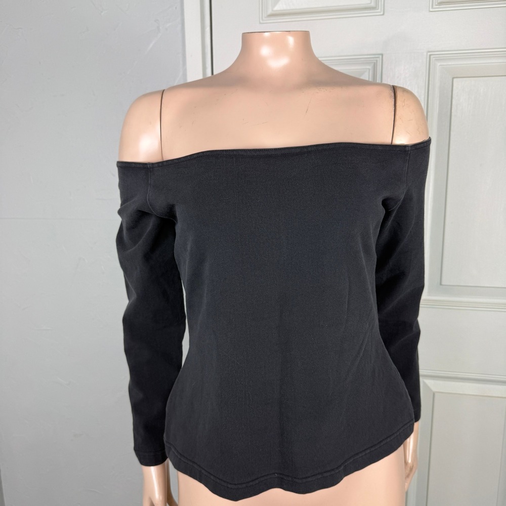 Vintage 90s KORS Micael Kors Italy Women's Shirt off shoulder Cotton Large R3-20